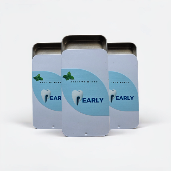 Pearly on-the-go tin, free at launch with waitlist signup